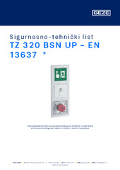 TZ 320 BSN UP - EN 13637  * Sigurnosno-tehnički list HR