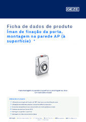 Íman de fixação da porta, montagem na parede AP (à superfície)  * Ficha de dados de produto PT