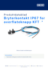 Bryterkontakt IP67 for overflateknapp KFT  * Produktdatablad NB