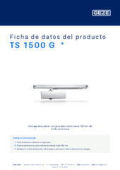 TS 1500 G  * Ficha de datos del producto ES