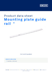 Mounting plate guide rail  * Product data sheet EN
