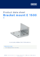 Bracket mount E 1500  * Product data sheet EN