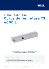 Corps de fermeture TS 4000 E Fiche technique FR