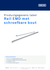 Rail EMD met schroefbare bout Productgegevens tabel NL