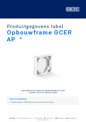 Opbouwframe GCER AP  * Productgegevens tabel NL