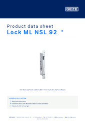 Lock ML NSL 92  * Product data sheet EN