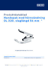 Handspak med hörnvändning OL 320, slaglängd 54 mm  * Produktdatablad SV