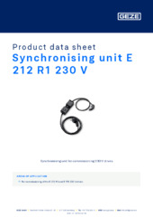 Synchronising unit E 212 R1 230 V Product data sheet EN