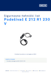 Podešivač E 212 R1 230 V Sigurnosno-tehnički list HR