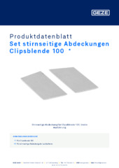 Set stirnseitige Abdeckungen Clipsblende 100  * Produktdatenblatt DE