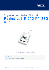 Podešivač E 212 R1 230 V  * Sigurnosno-tehnički list HR