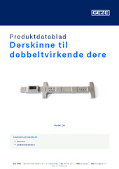Dørskinne til dobbeltvirkende døre Produktdatablad DA