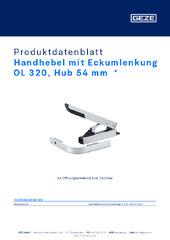 Handhebel mit Eckumlenkung OL 320, Hub 54 mm  * Produktdatenblatt DE