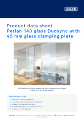 Perlan 140 glass Duosync with 45 mm glass clamping plate Product data sheet EN