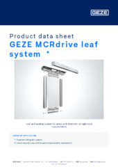 GEZE MCRdrive leaf system  * Product data sheet EN