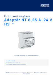 Adaptör NT 6,25 A-24 V HS  * Ürün veri sayfası TR
