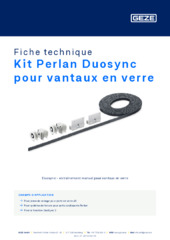 Kit Perlan Duosync pour vantaux en verre Fiche technique FR