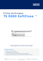 TS 5000 SoftClose  * Fiche technique FR