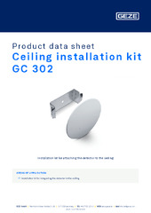 Ceiling installation kit GC 302 Product data sheet EN