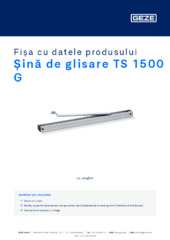 Șină de glisare TS 1500 G Fișa cu datele produsului RO