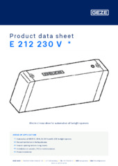 E 212 230 V  * Product data sheet EN