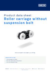 Roller carriage without suspension bolt Product data sheet EN