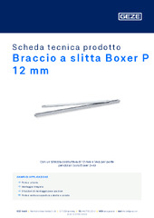 Braccio a slitta Boxer P 12 mm Scheda tecnica prodotto IT