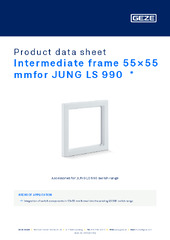 Intermediate frame 55×55 mmfor JUNG LS 990  * Product data sheet EN