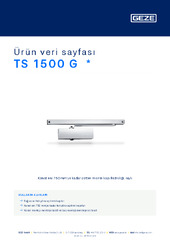 TS 1500 G  * Ürün veri sayfası TR