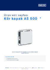 Kör kapak AS 500  * Ürün veri sayfası TR