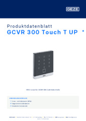 GCVR 300 Touch T UP  * Produktdatenblatt DE