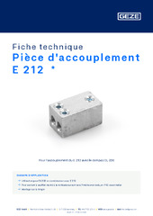 Pièce d'accouplement E 212  * Fiche technique FR