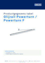 Glijrail Powerturn / Powerturn F Productgegevens tabel NL
