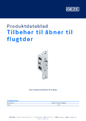 Tilbehør til åbner til flugtdør Produktdatablad DA