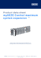myGEZE Control maximum system expansion  * Product data sheet EN