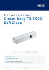 Closer body TS 5000 SoftClose  * Product data sheet EN