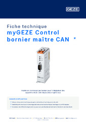 myGEZE Control bornier maître CAN  * Fiche technique FR