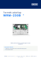 WRM-230B  * Termék adatlap HU