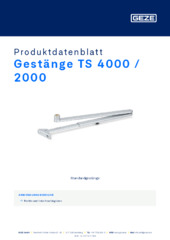 Gestänge TS 4000 / 2000 Produktdatenblatt DE