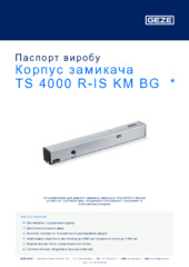 Корпус замикача TS 4000 R-IS KM BG  * Паспорт виробу UK