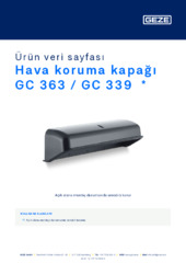 Hava koruma kapağı GC 363 / GC 339  * Ürün veri sayfası TR