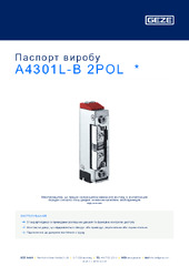 A4301L-B 2POL  * Паспорт виробу UK
