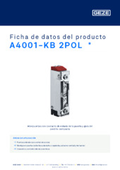 A4001-KB 2POL  * Ficha de datos del producto ES