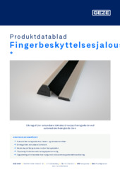 Fingerbeskyttelsesjalousi  * Produktdatablad DA