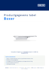 Boxer Productgegevens tabel NL