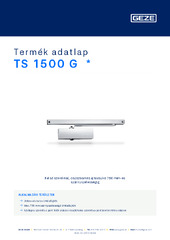 TS 1500 G  * Termék adatlap HU