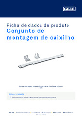 Conjunto de montagem de caixilho Ficha de dados de produto PT