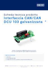 Interfaccia CAN/CAN DCU 103 galvanizzata  * Scheda tecnica prodotto IT