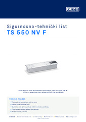TS 550 NV F Sigurnosno-tehnički list HR
