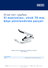 El manivelası, strok 70 mm, köşe yönnlendirme parçalı Ürün veri sayfası TR